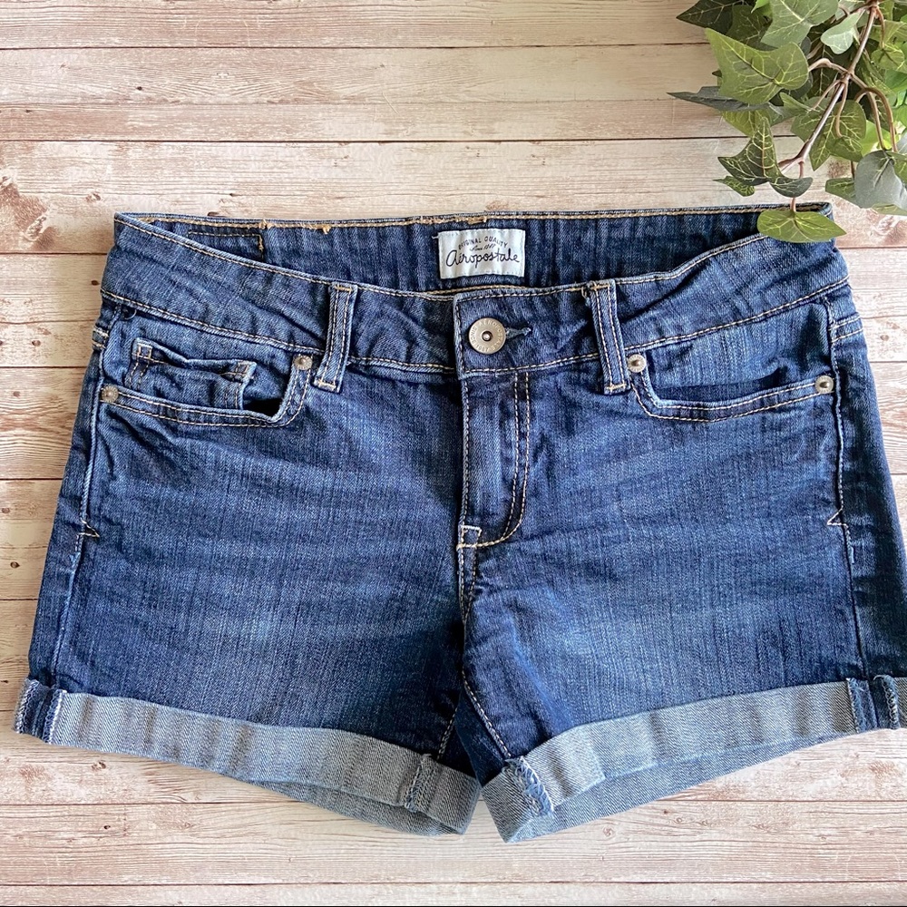 Aeropostale Cuffed Midrise Denim Shorts